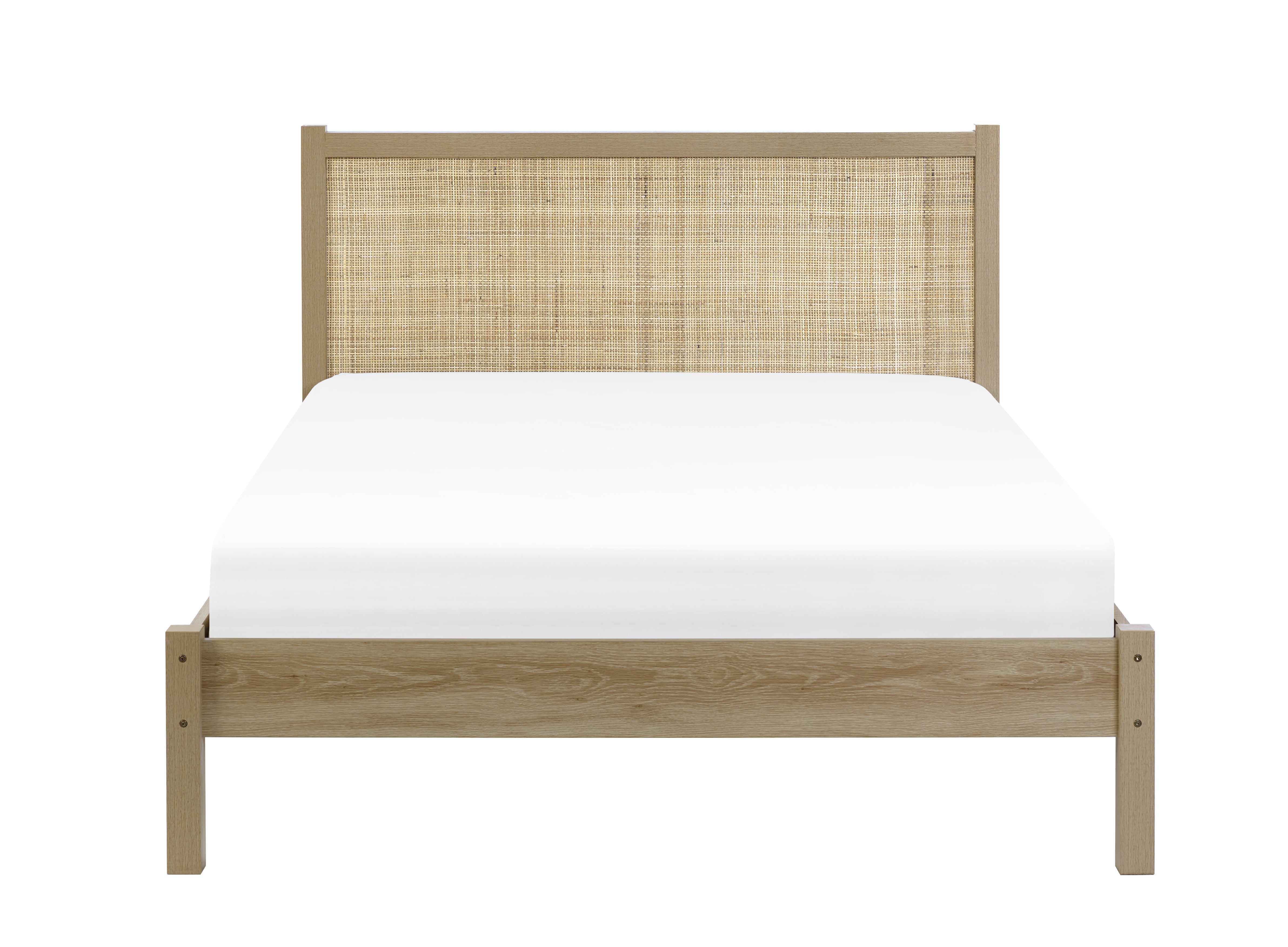 Clermont Oak Wood & Rattan Rattan King Bed